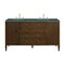 James Martin Vanities 60'' Double Vanity, Mid Century Walnut w/ 3 CM Parisien Bleu Quartz Top 485-V60D-WLT-3PBL - alternate 1